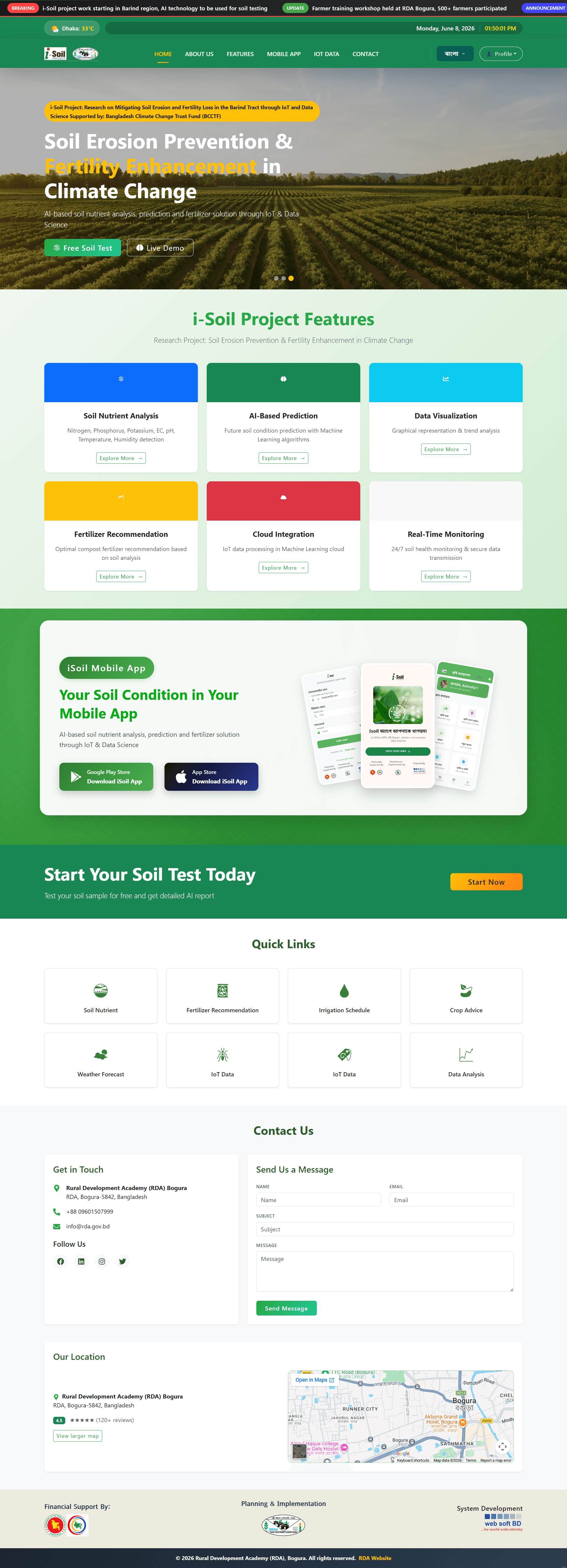 I-Soil — IoT & AI Soil Advisory website preview